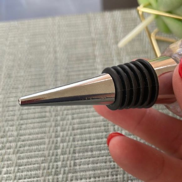 Handmade Pressed Flower Round Top Wine Stop Lavender - Picture 10 of 13